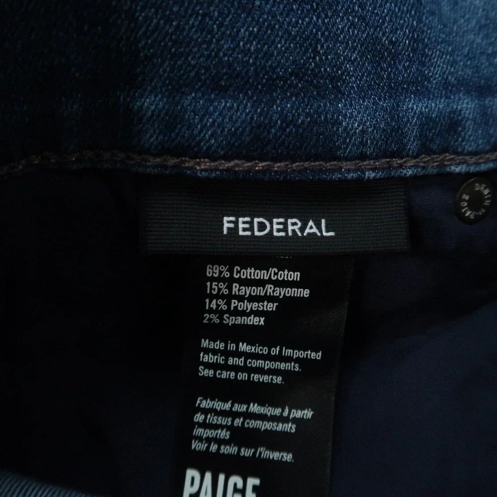 Paige Jeans Mens 30x34 Blue Federal 5 Pocket Straight Stretch Medium Wash NWT